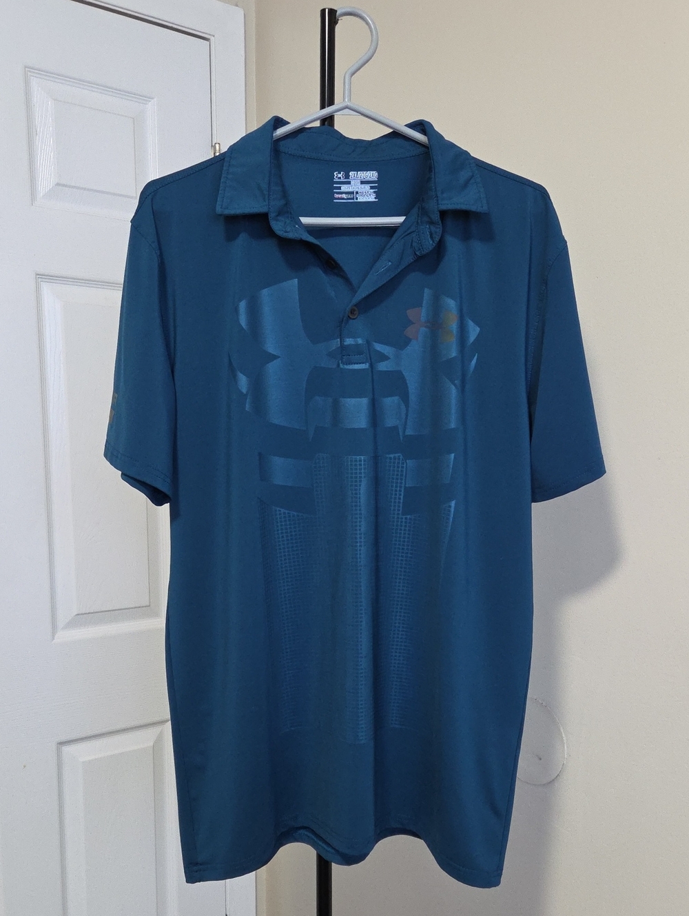 Under Armour Plus Size Men's Teal Blue Graphic Polo